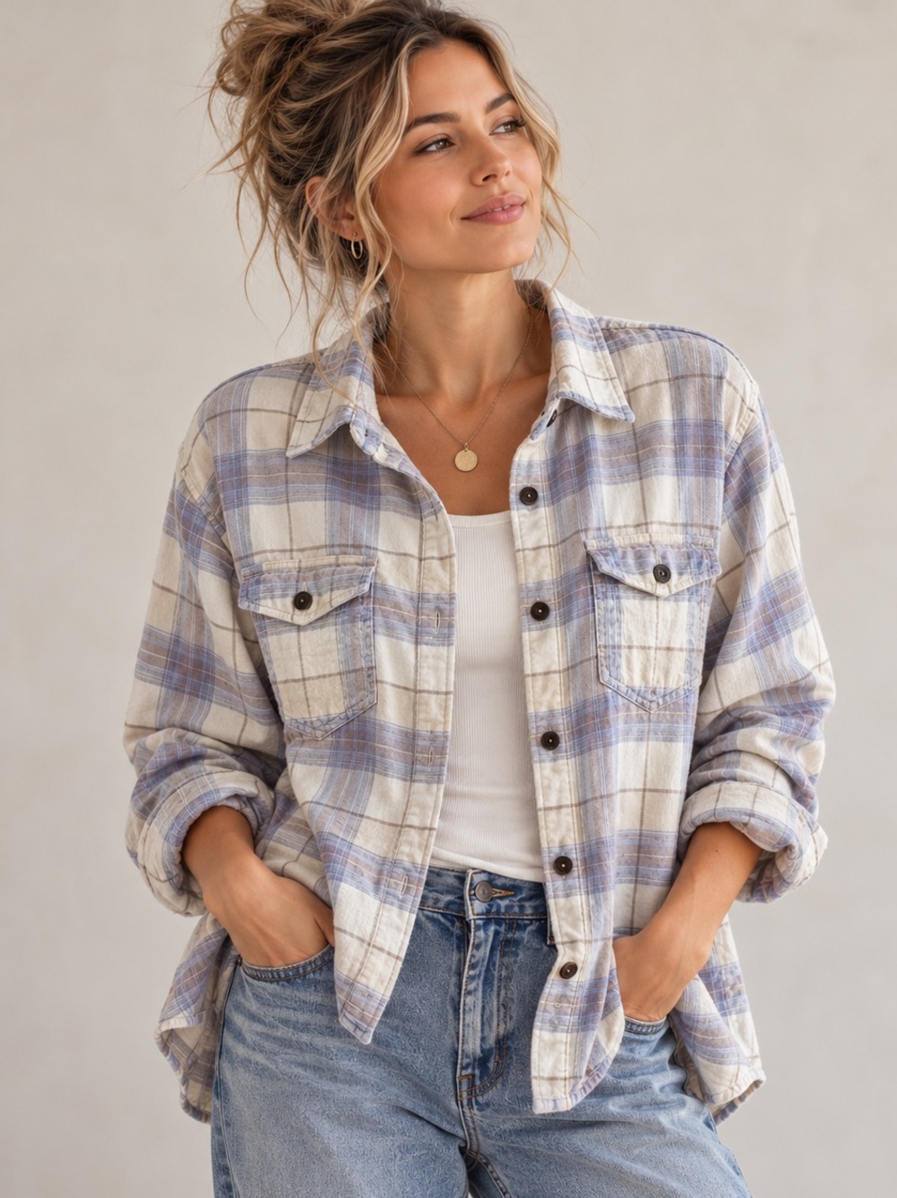 Tilley Organic Cotton Plaid Fleece Shirt Jacke